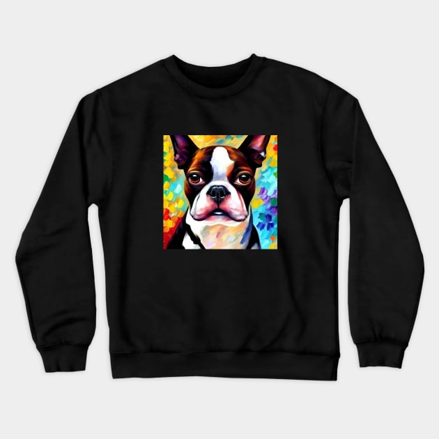 Boston Terrier Crewneck Sweatshirt by ArtistsQuest